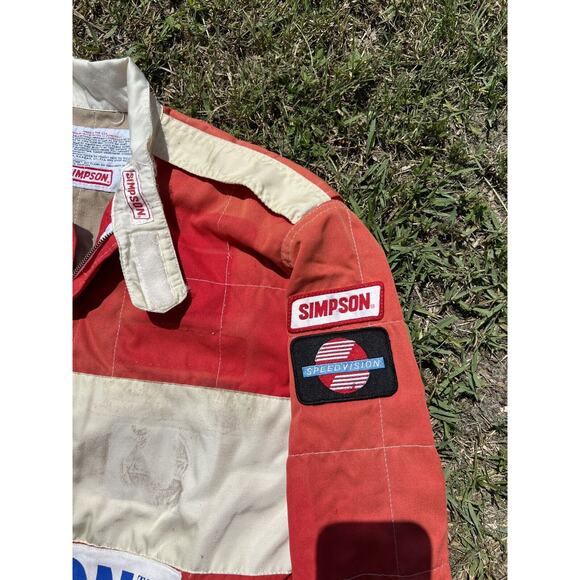 VTG 70’s Simpson Fire Retardant Racing Suit Race Driver Dick Starita Red - Picture 9 of 12